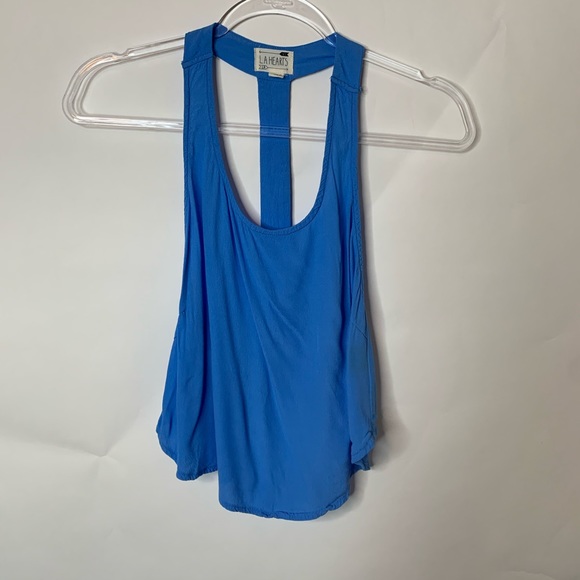LA HEARTS Summer Beach Blue Tank Cut Out Details - Picture 2 of 9